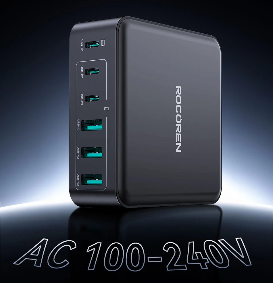 Rocoren 160W 6-Ports Desktop Charger