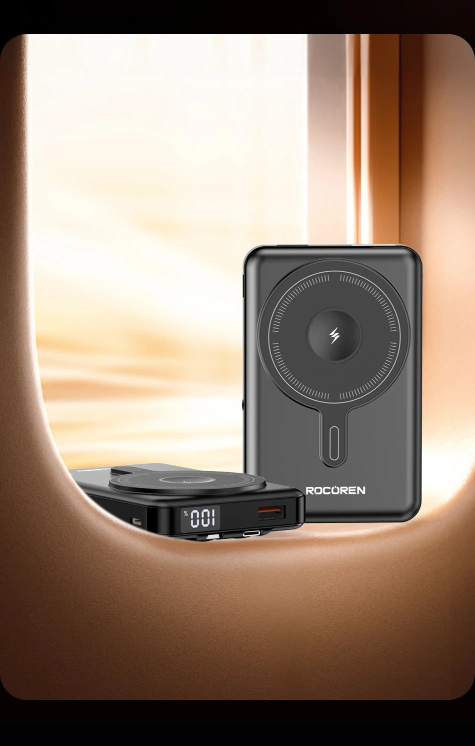 Rocoren 3-in-1 Magnetic Power Bank