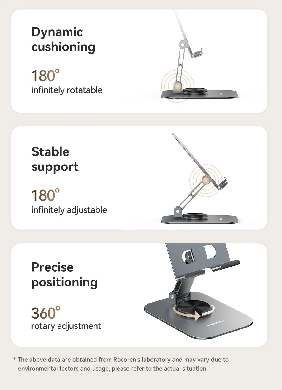 Rocoren Foldable Metal Phone Stand with 360° Rotation