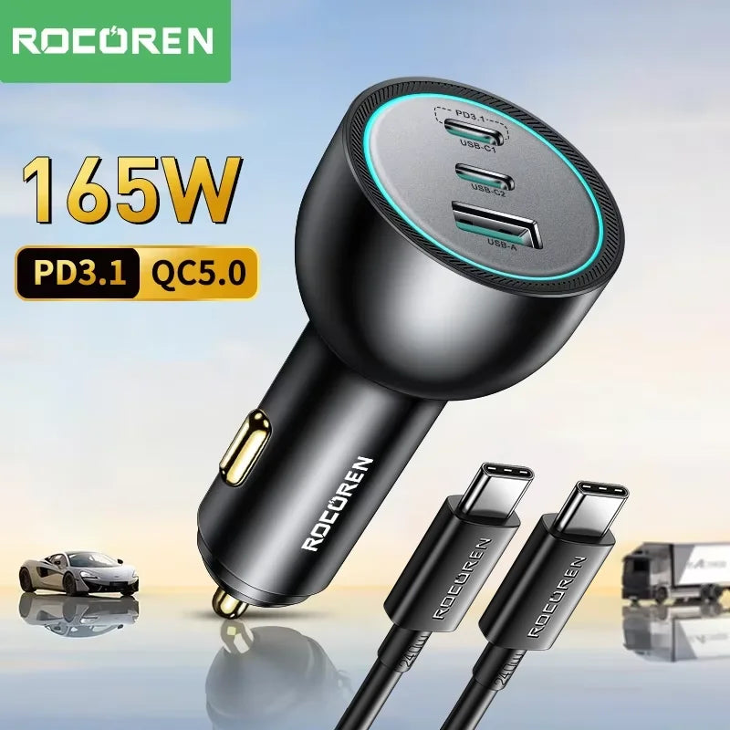 Rocoren 165W 3-Port Car Charger