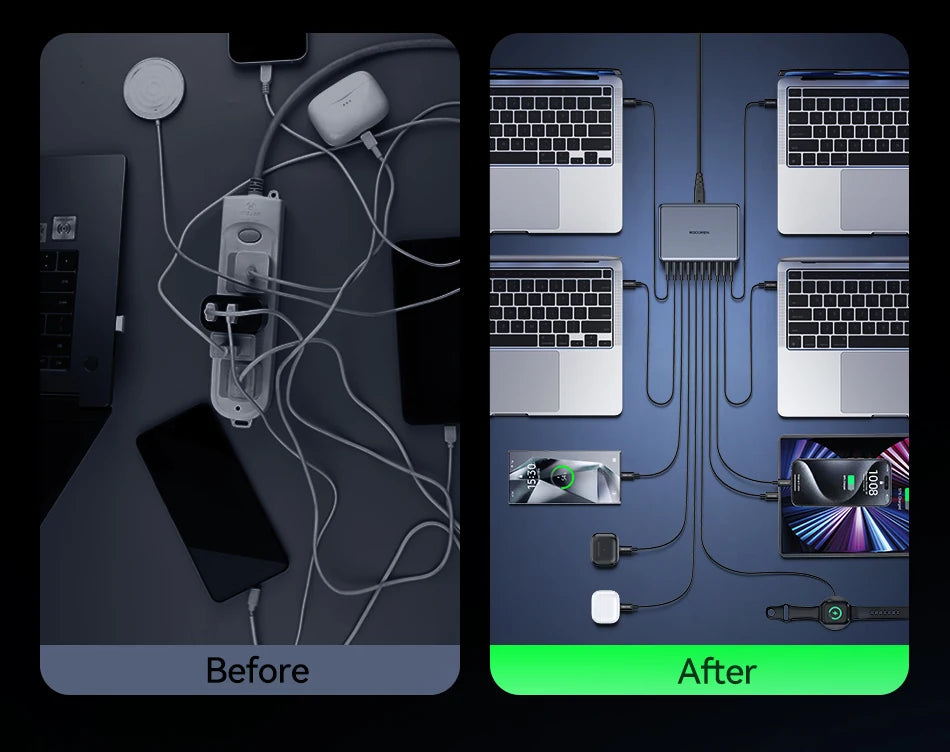 Rocoren 400W 10-Port Desktop Charging Station