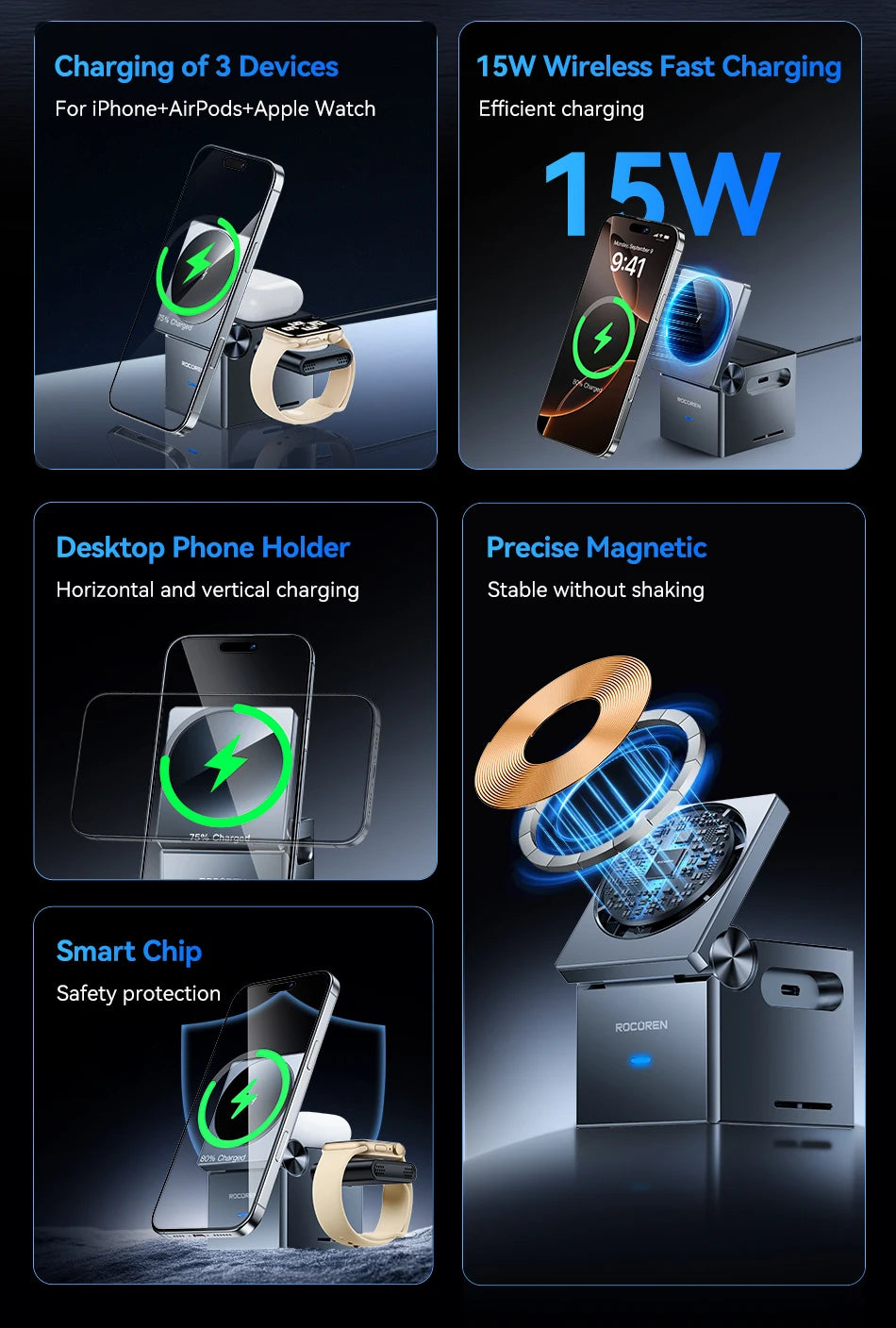 Rocoren Magnetic Vertical Charging Stand