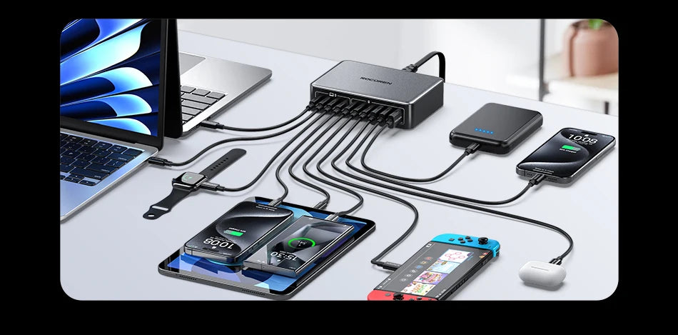 Rocoren 400W 10-Port Desktop Charging Station