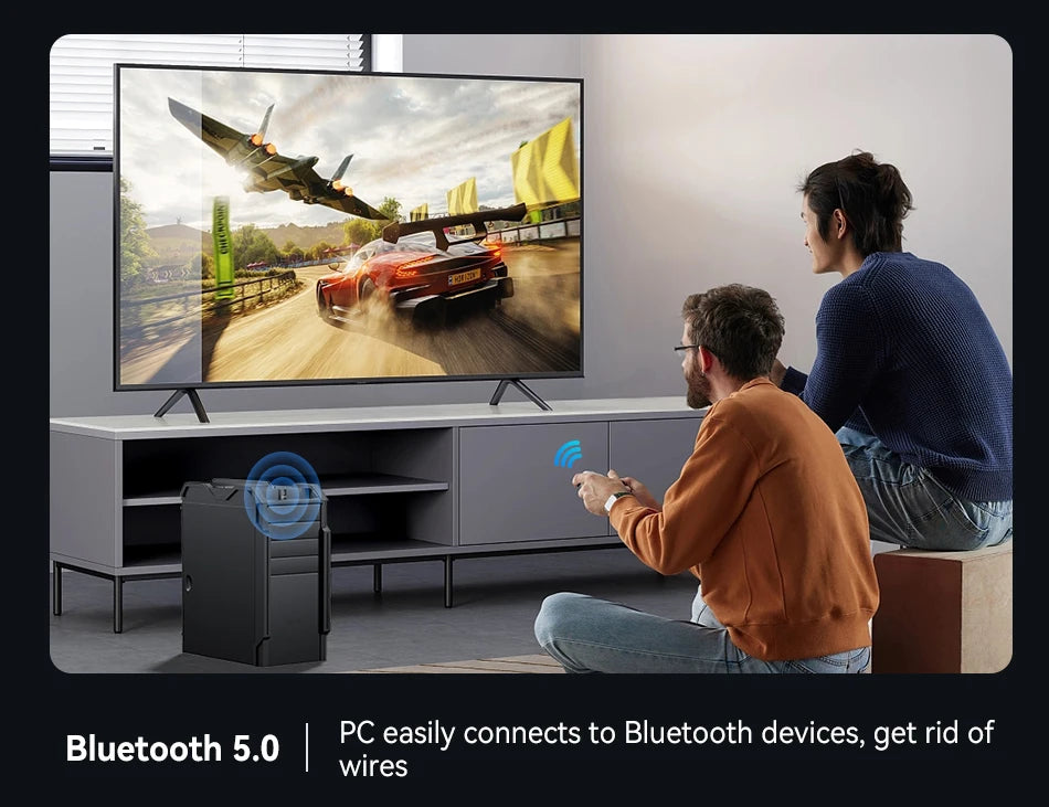 Rocoren Mini Wifi Bluetooth 2 in 1 USB Wireless Adapter Bluetooth 5.0 Wireless Transmission for PC Laptop Mouse Network Card