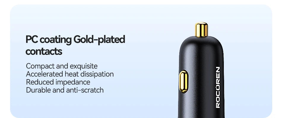 Rocoren 105W 6-Port Car Charger for Front & Back Seat