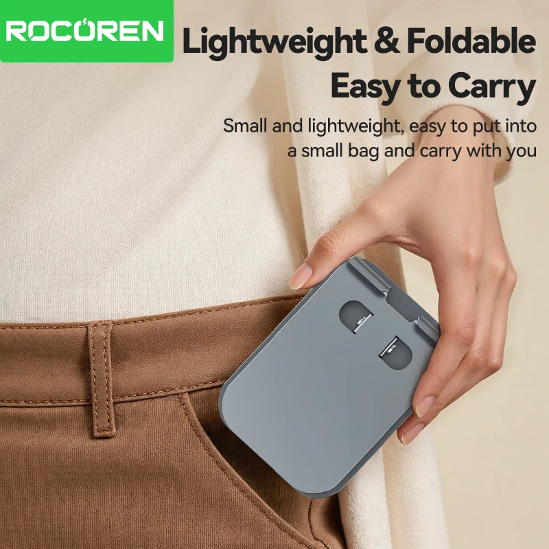 Rocoren Foldable Metal Phone Stand with 360° Rotation