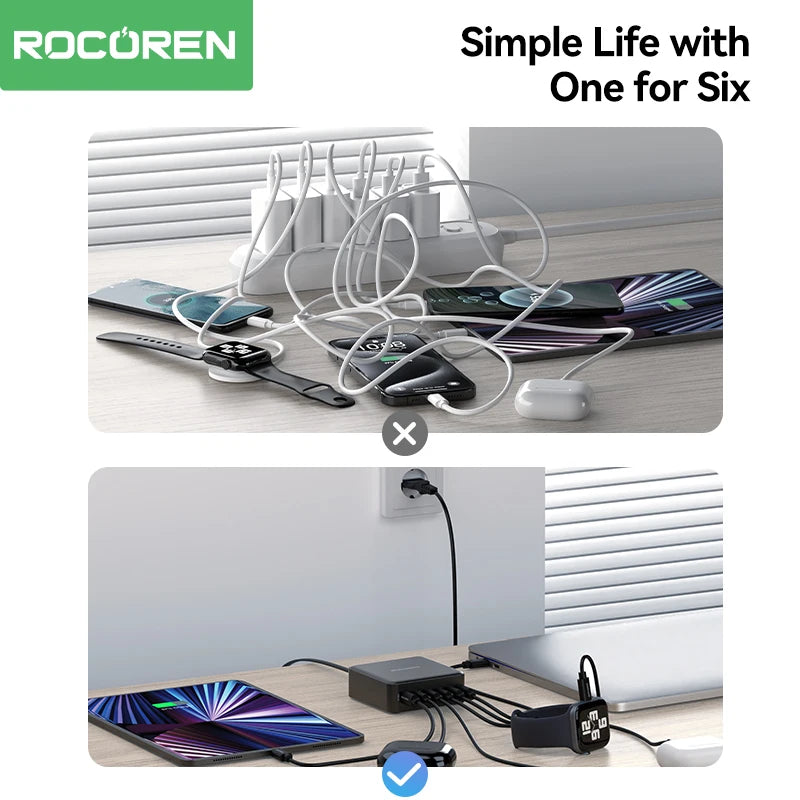 Rocoren 150W 6-Port Desktop Charger