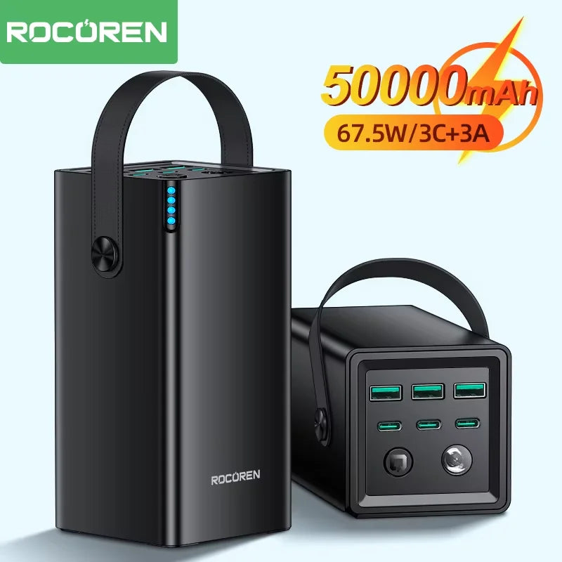 Rocoren 50000mAh Power Bank with Flashlight