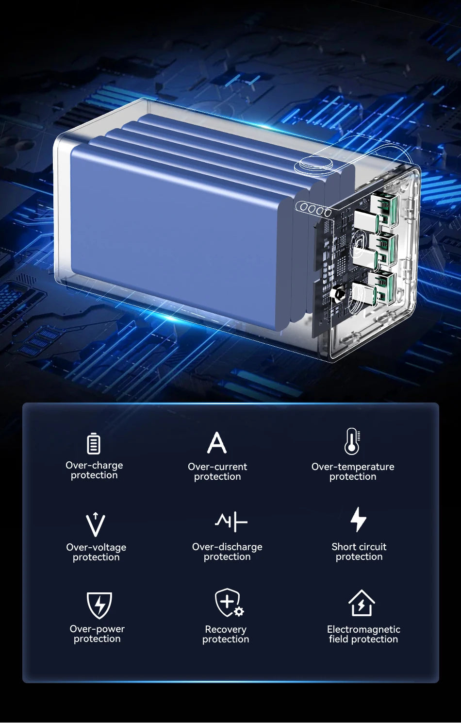 Rocoren 50000mAh Power Bank with Flashlight