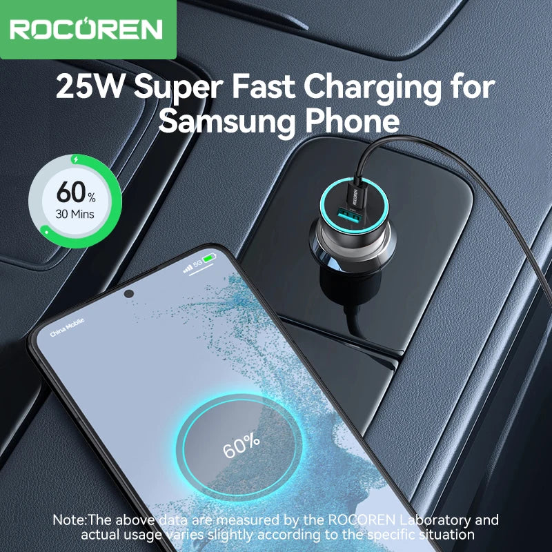 Rocoren 105W 6-Port Car Charger for Front & Back Seat