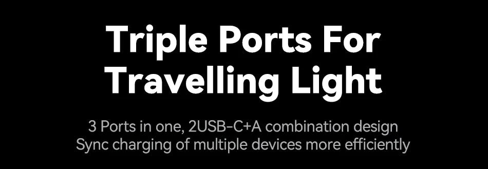 65W GaN Charger for Laptop & Phone | 3-Port Fast Charging UK