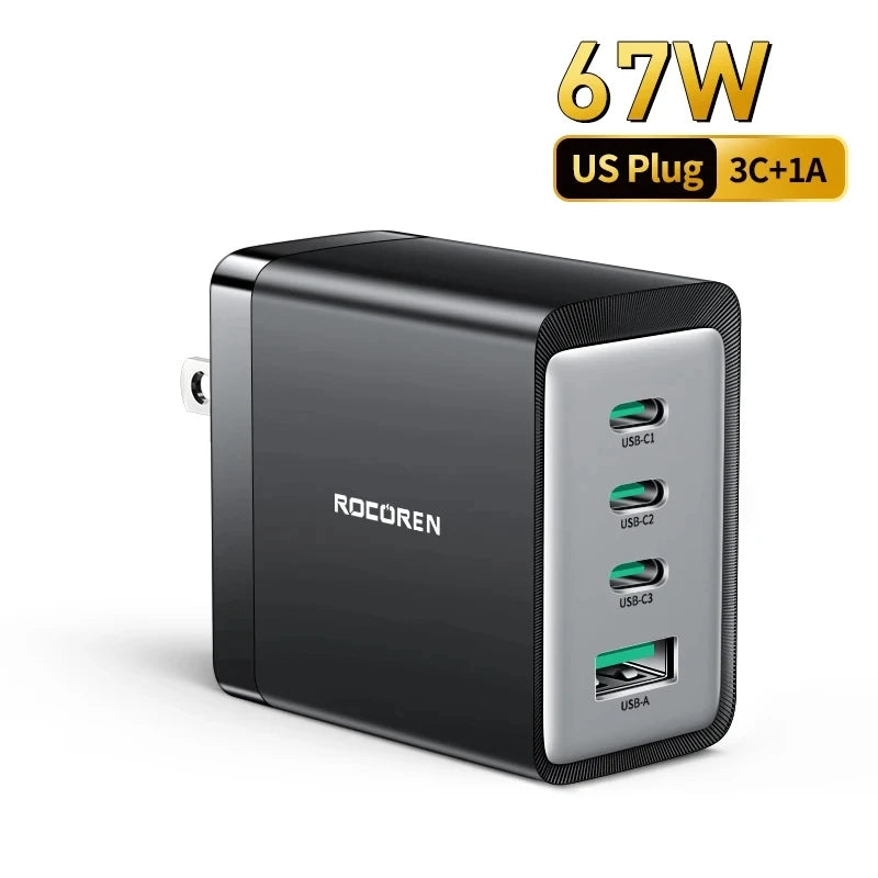 Rocoren 67W 4-Port GaN Charger