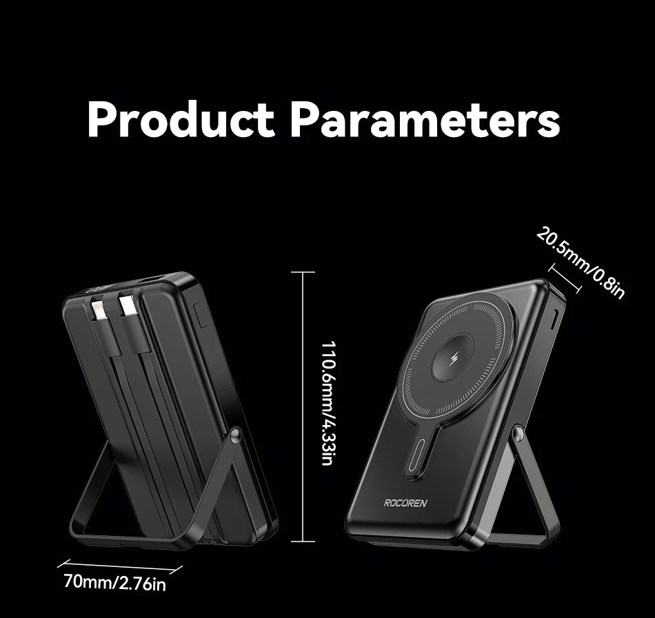 Rocoren 3-in-1 Magnetic Power Bank