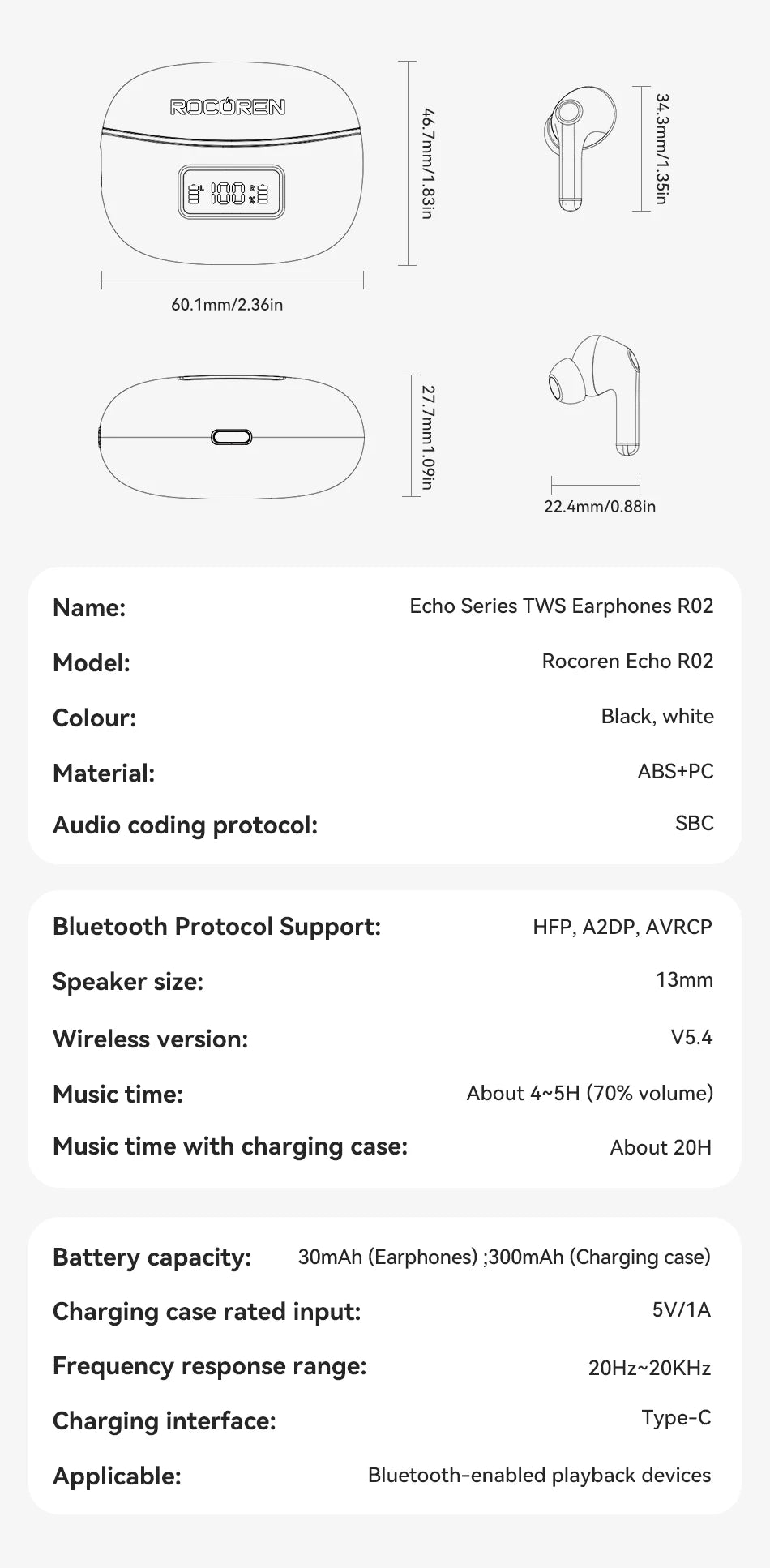 Rocoren Echo R02 ANC Earbuds