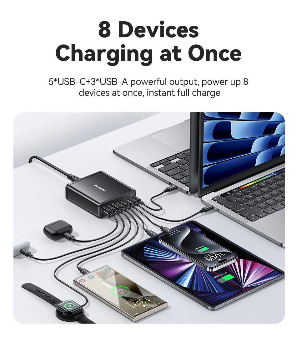 Rocoren 255W 8-Port Desktop Charger