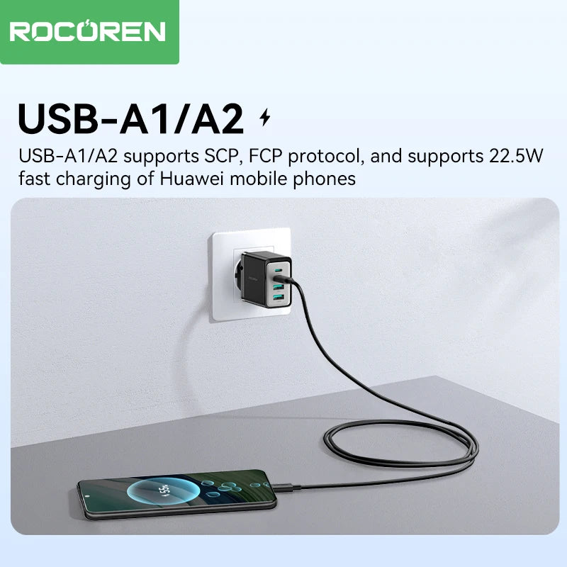 Rocoren 45W 4-Port GaN Charger