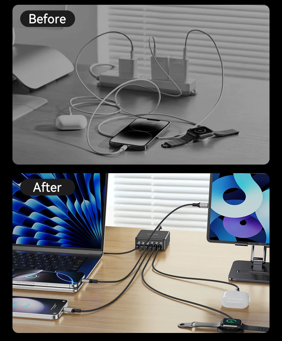 Rocoren 160W 6-Ports Desktop Charger