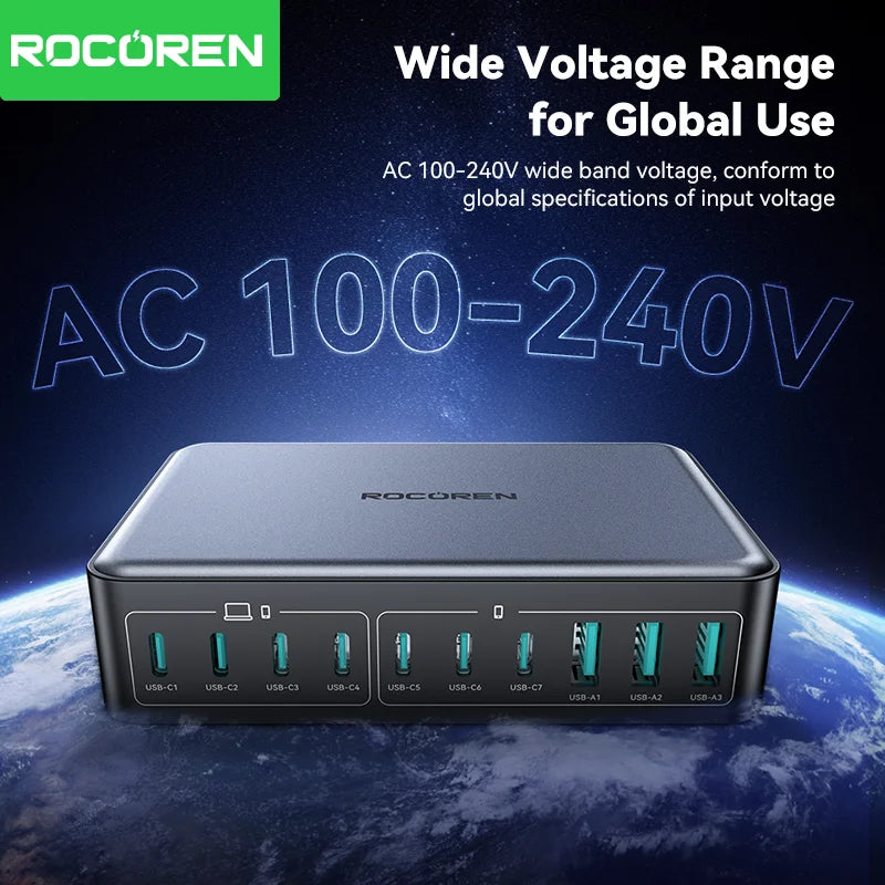 Rocoren 400W 10-Port Desktop Charging Station