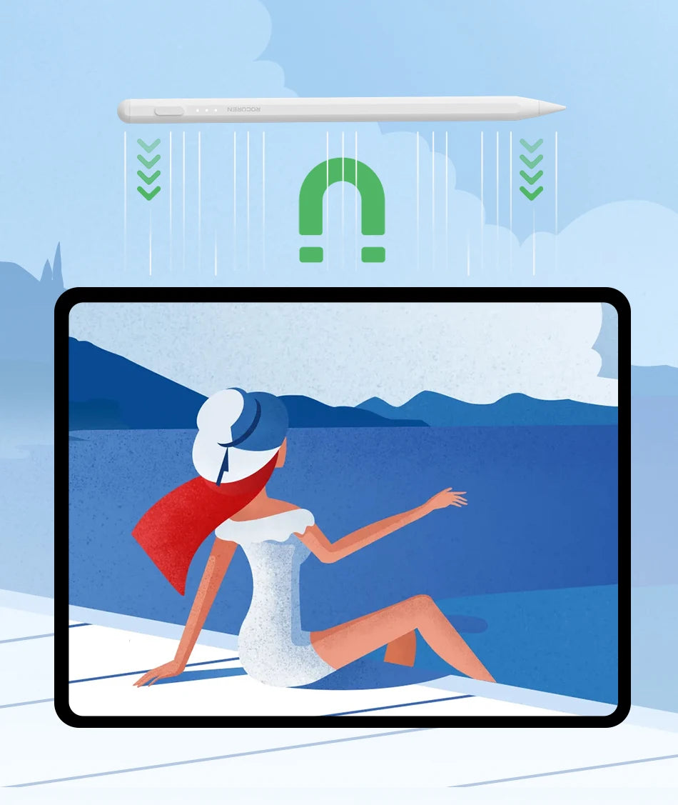 Rocoren Stylus Pen For Apple Pencil 2 1 with Palm Rejection For iPad Pro Air Mini 5 4 Tablet Stylus Touch Pen Magnetic Suction