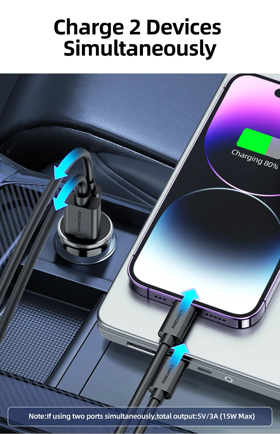 Rocoren 30W Fast Car Charger