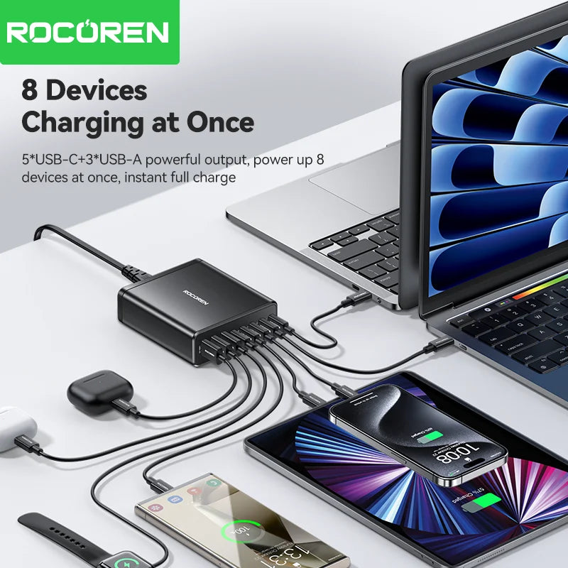 Rocoren 255W 8-Port Desktop Charger