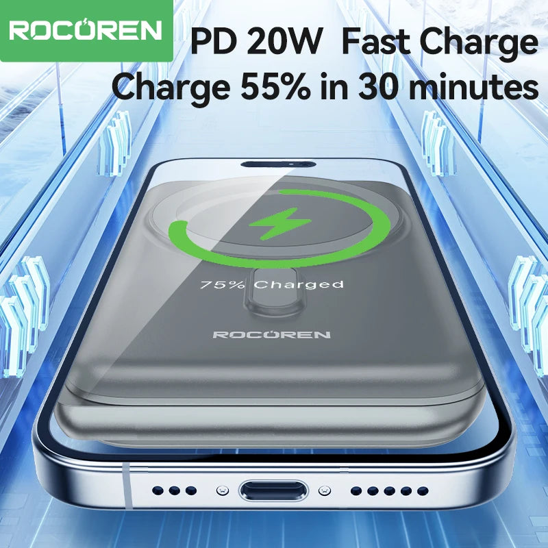 Rocoren 10000mAh MagSafe Power Bank & Charging Stand