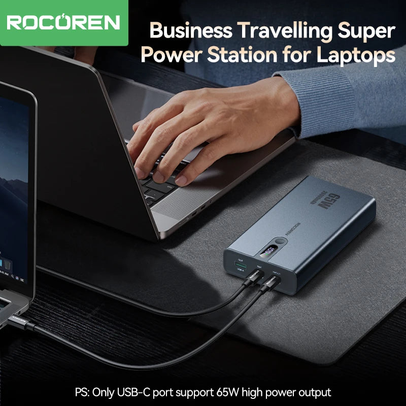 Rocoren 65W Power Bank for Laptop & Phone | 20000mAh Fast Charging
