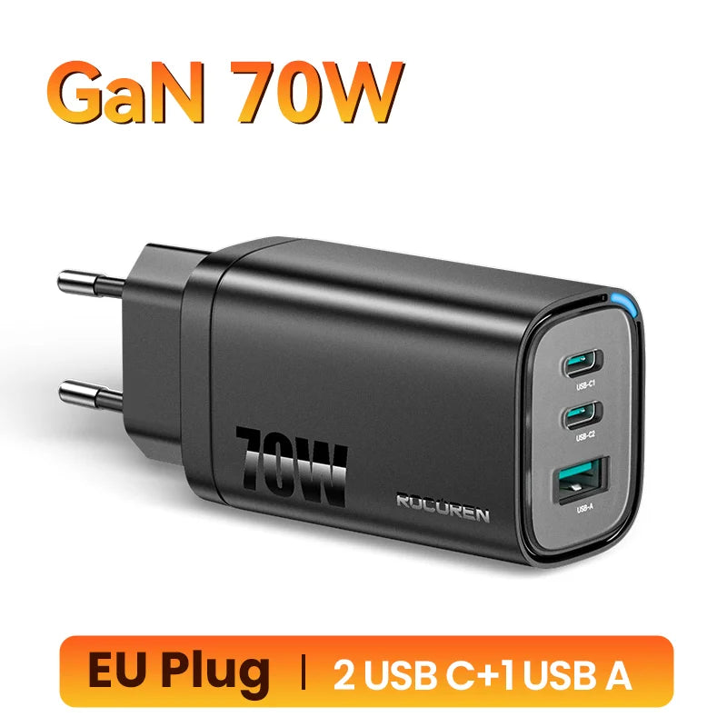 70W GaN Charger for Laptop & Phone