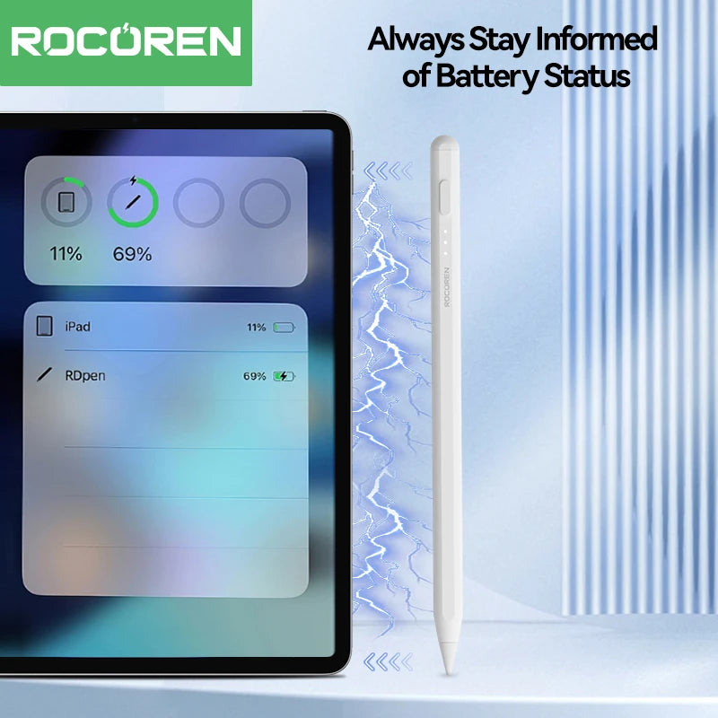 Rocoren Stylus Pen For Apple Pencil 2 1 with Palm Rejection For iPad Pro Air Mini 5 4 Tablet Stylus Touch Pen Magnetic Suction