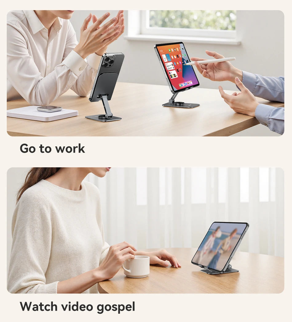 Rocoren Foldable Metal Phone Stand with 360° Rotation