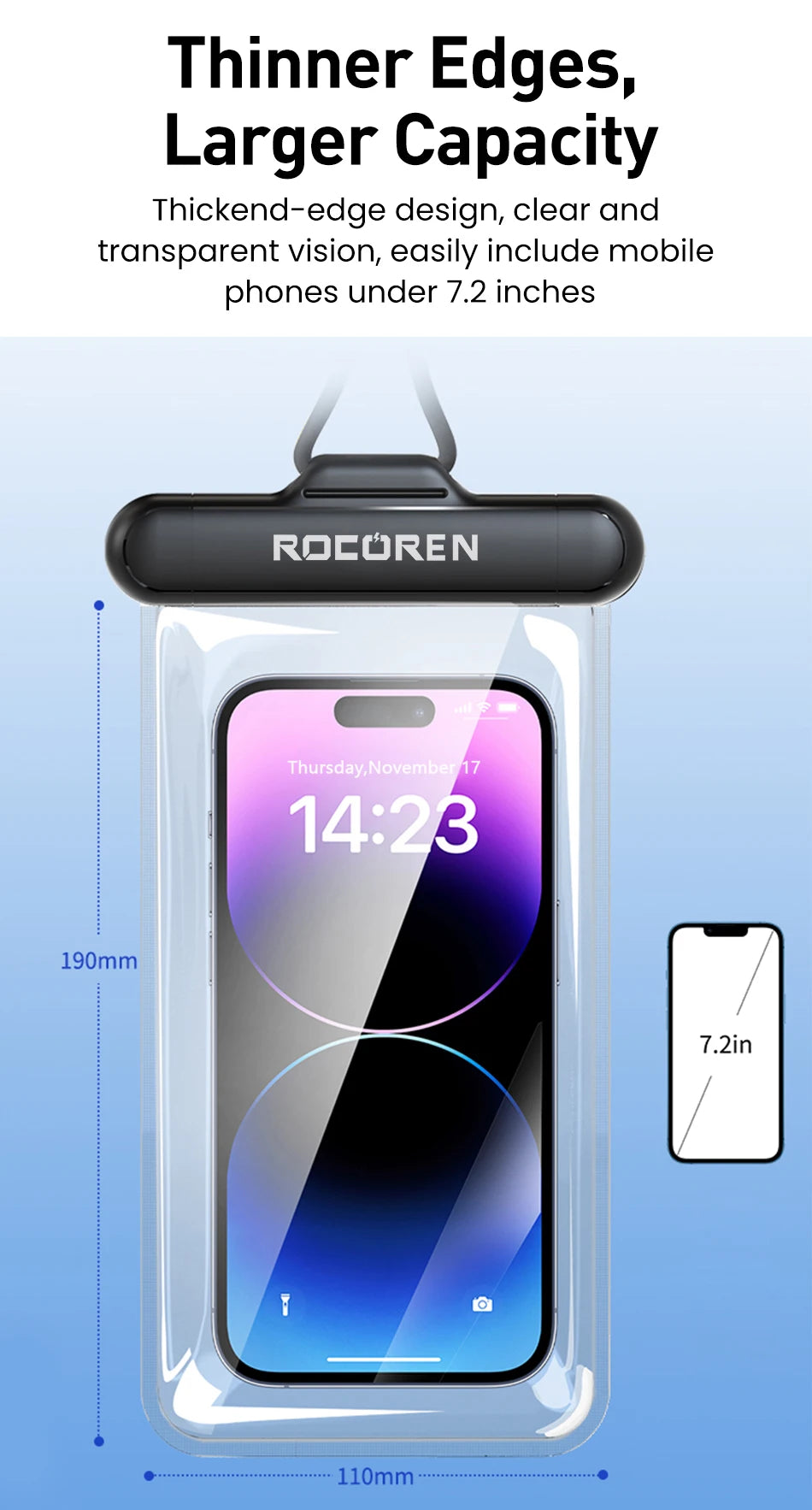 Rocoren Waterproof Phone Case for iPhone 14 13 12 Pro Samsung Xiaomi Swim Water Proof Phone Case Bag Universal Protection Cover