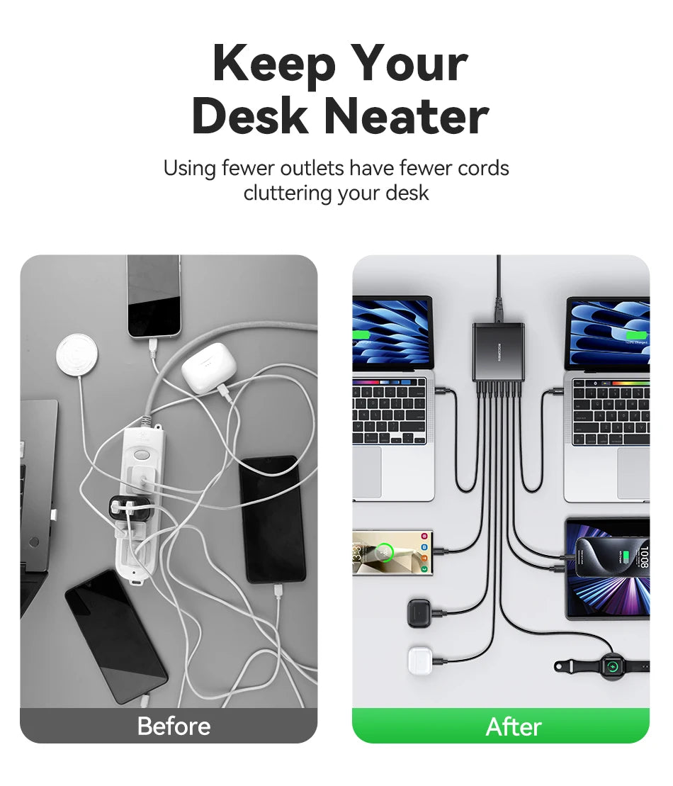 Rocoren 255W 8-Port Desktop Charger