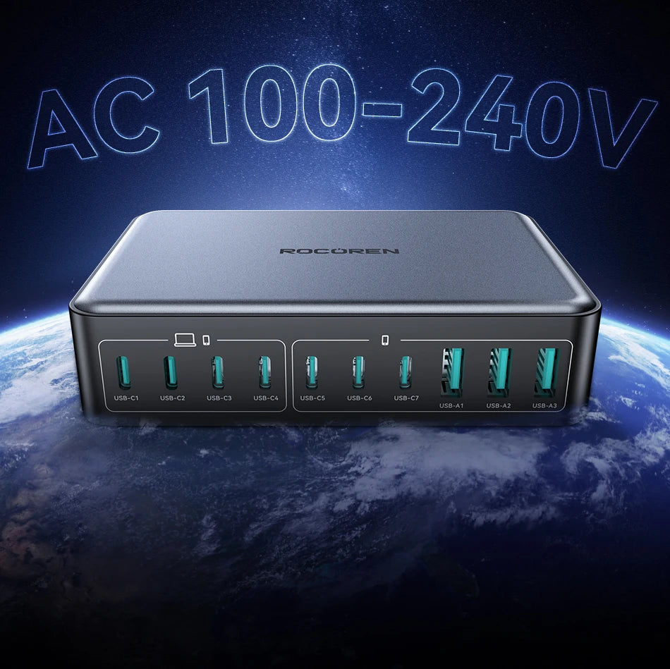 Rocoren 400W 10-Port Desktop Charging Station