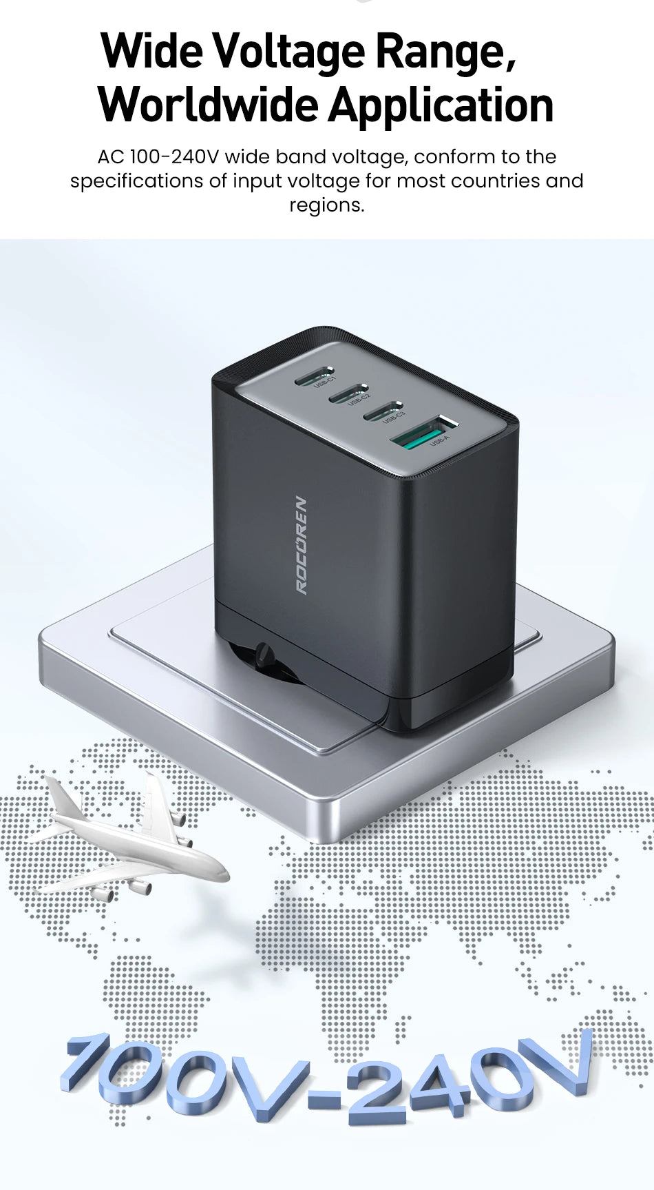 Rocoren 67W 4-Port GaN Charger