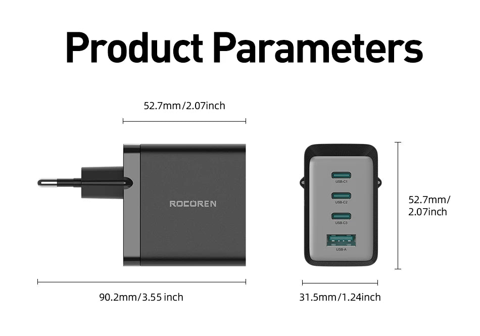 Rocoren 67W 4-Port GaN Charger
