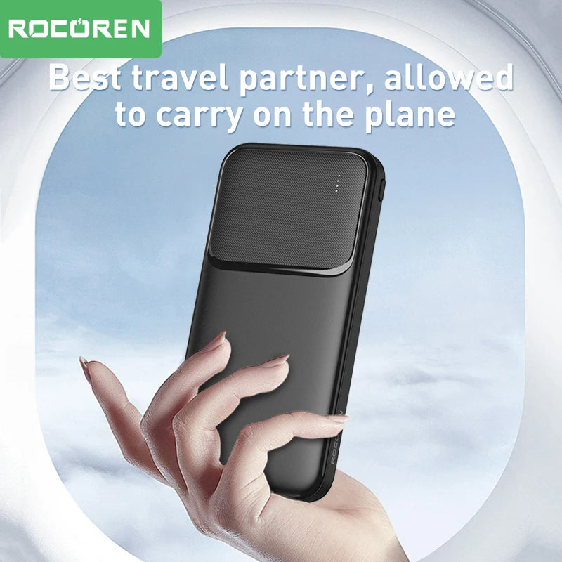 Rocoren 10000mAh Power Bank | 20W Fast Charge, Dual USB
