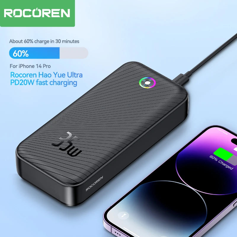 Rocoren 30000mAh Power Bank 35W PD Fast Charger