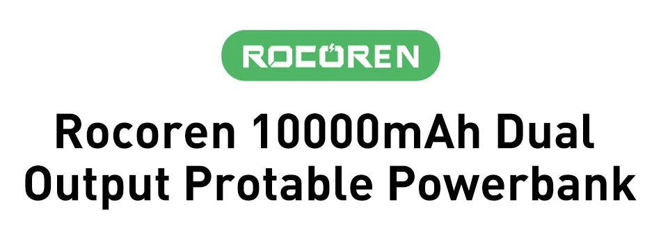 Rocoren 10000mAh Power Bank | 20W Fast Charge, Dual USB
