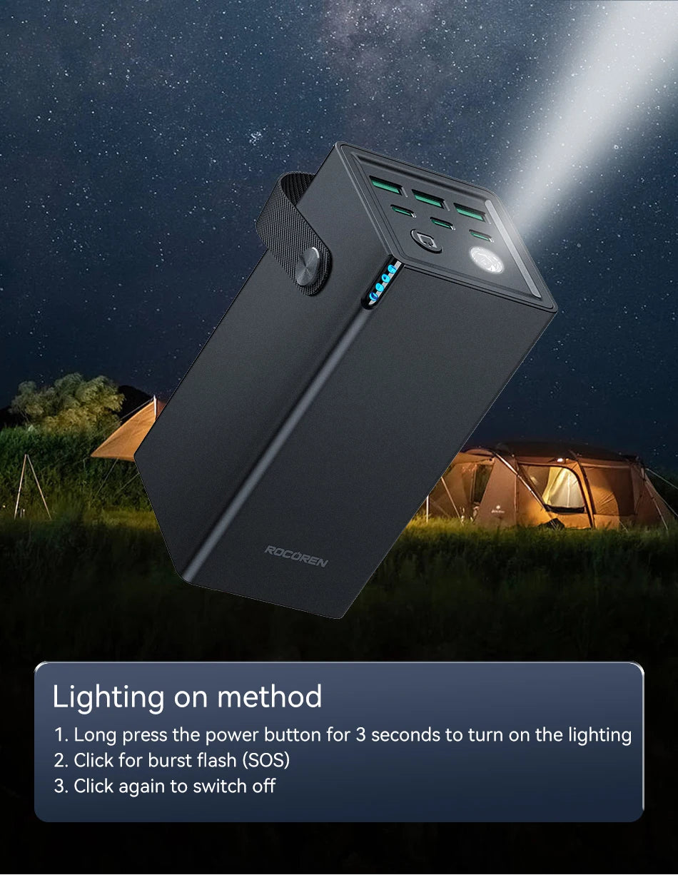 Rocoren 50000mAh Power Bank with Flashlight