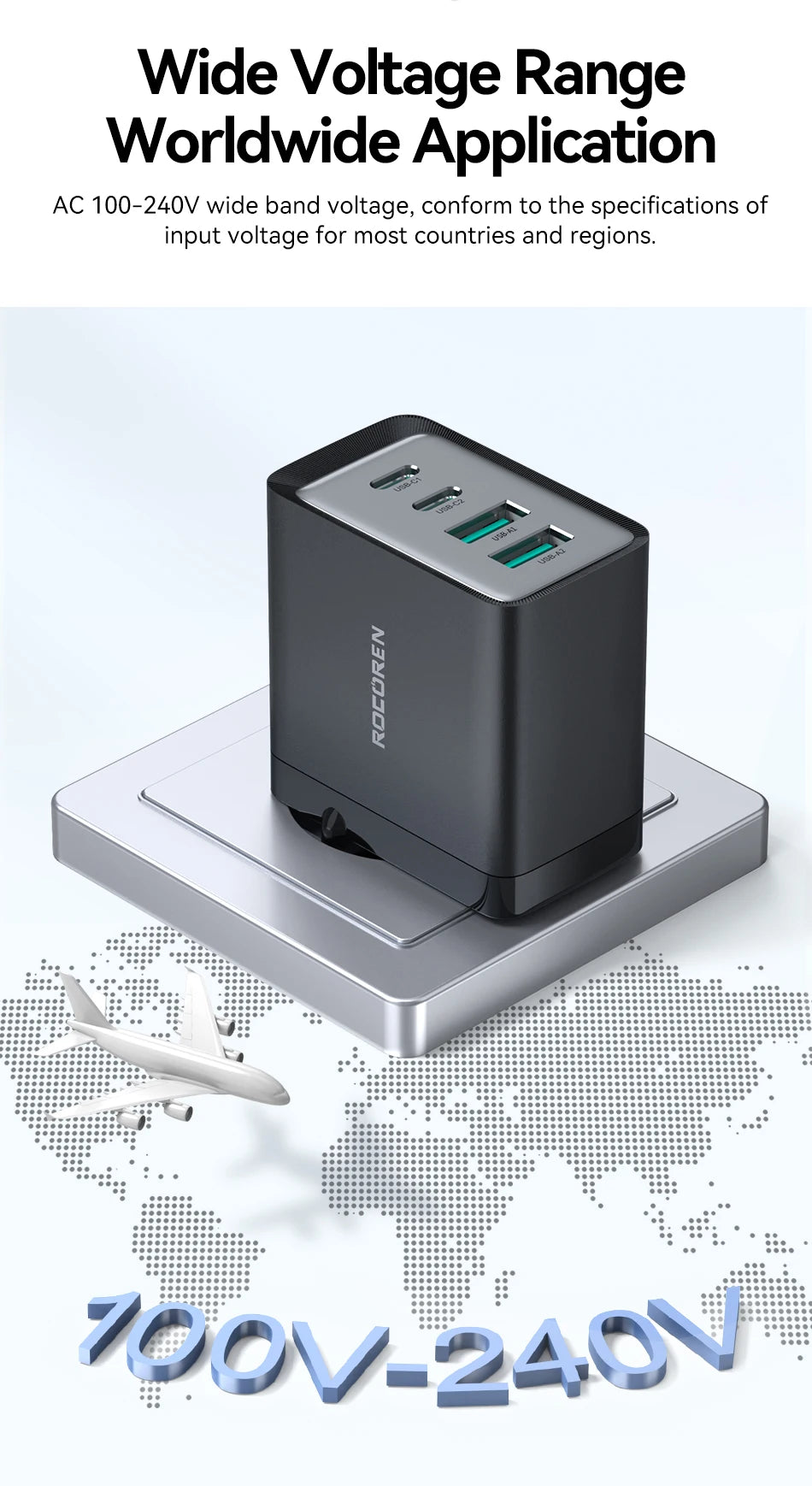 Rocoren 45W 4-Port GaN Charger