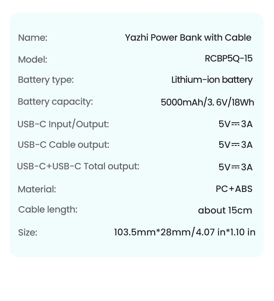 Rocoren Mini Power Bank 5000mAh