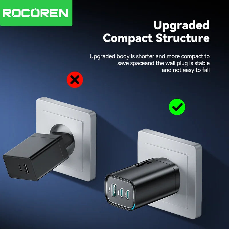 Rocoren 70W GaN Charger for Laptop & Phone