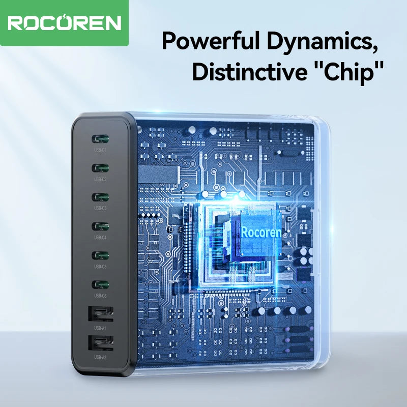 Rocoren 200W 8-Port Desktop Charger
