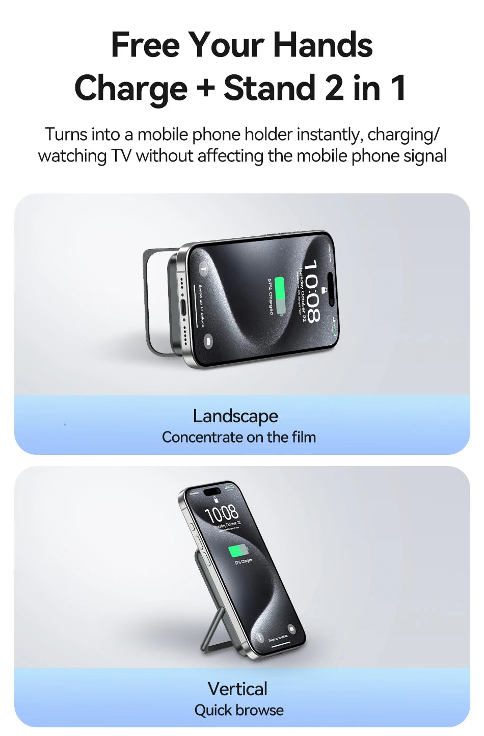 Rocoren 10000mAh MagSafe Power Bank & Charging Stand