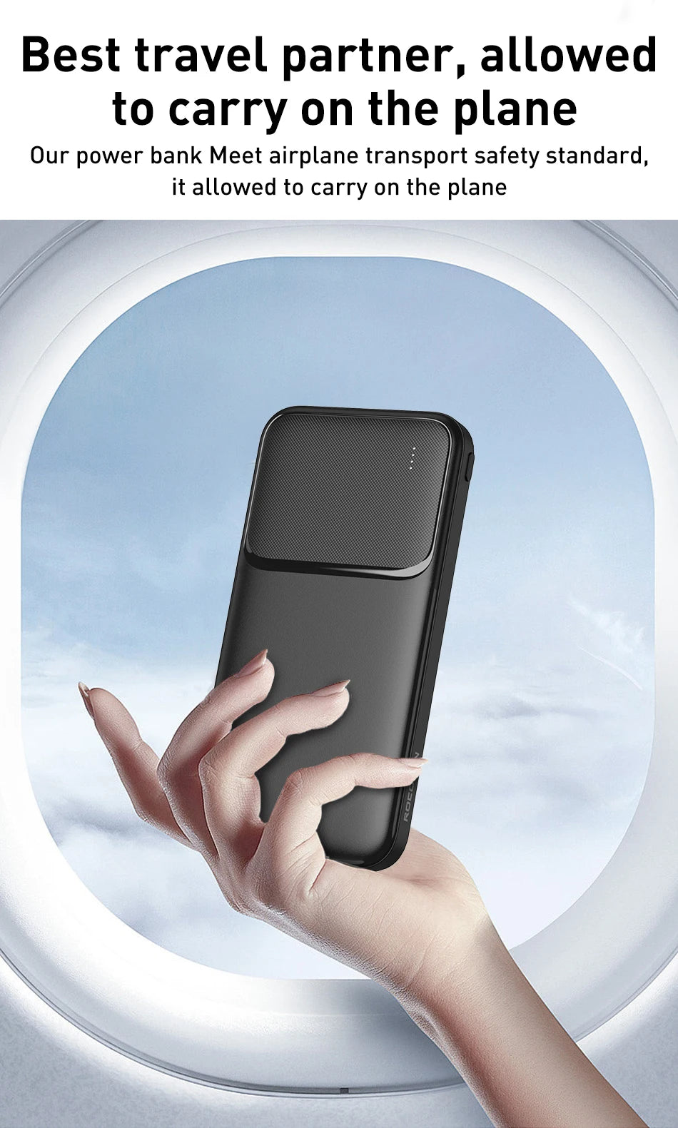 Rocoren 10000mAh Power Bank | 20W Fast Charge, Dual USB