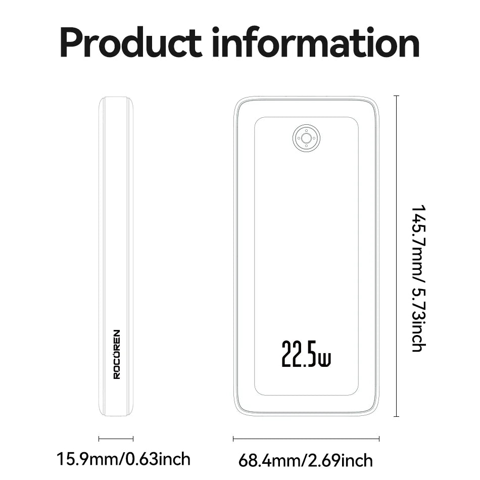 Rocoren 22.5W Fast Charging 20000 mAh Power Bank
