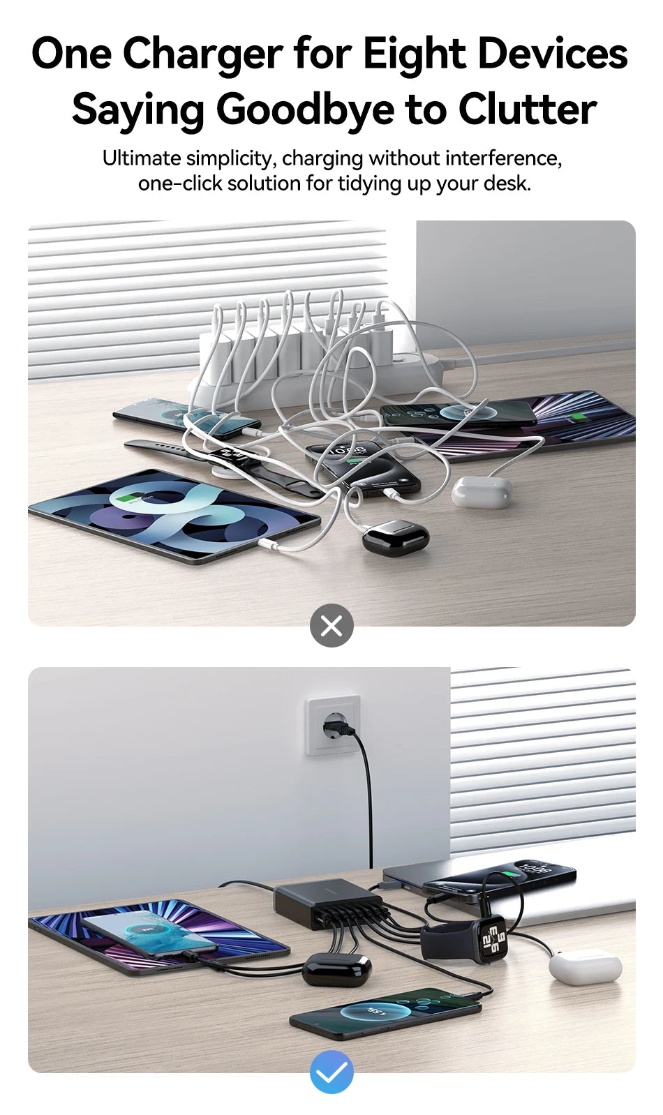 Rocoren 200W 8-Port Desktop Charger