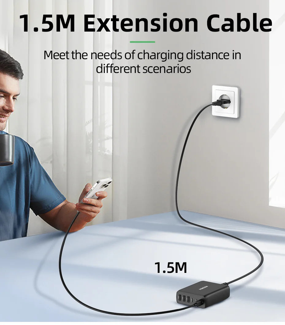 Rocoren 100W 6-Port Desktop Charger