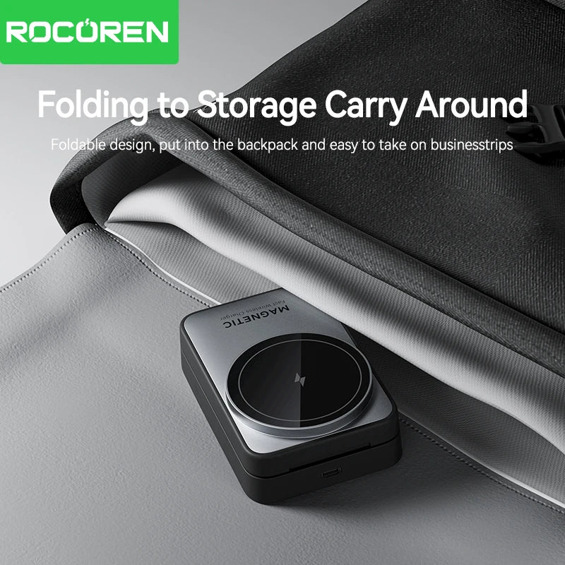 Rocoren Portable 3-in-1 Wireless Charger with Night Light