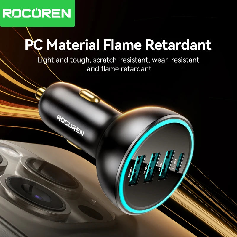 Rocoren 55W 4 Ports Car Charger